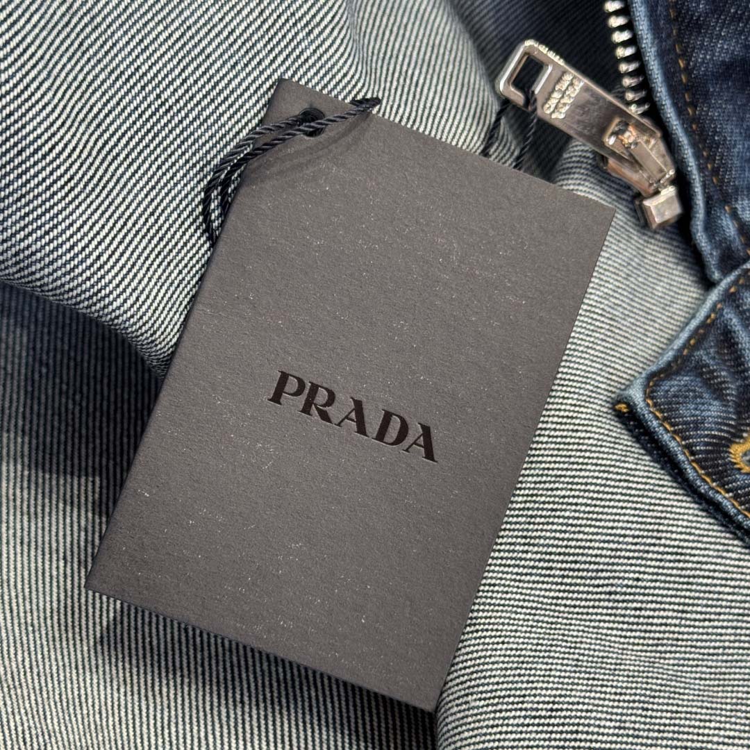 Prada Light Denim Zipper Jacket - DopestKickz
