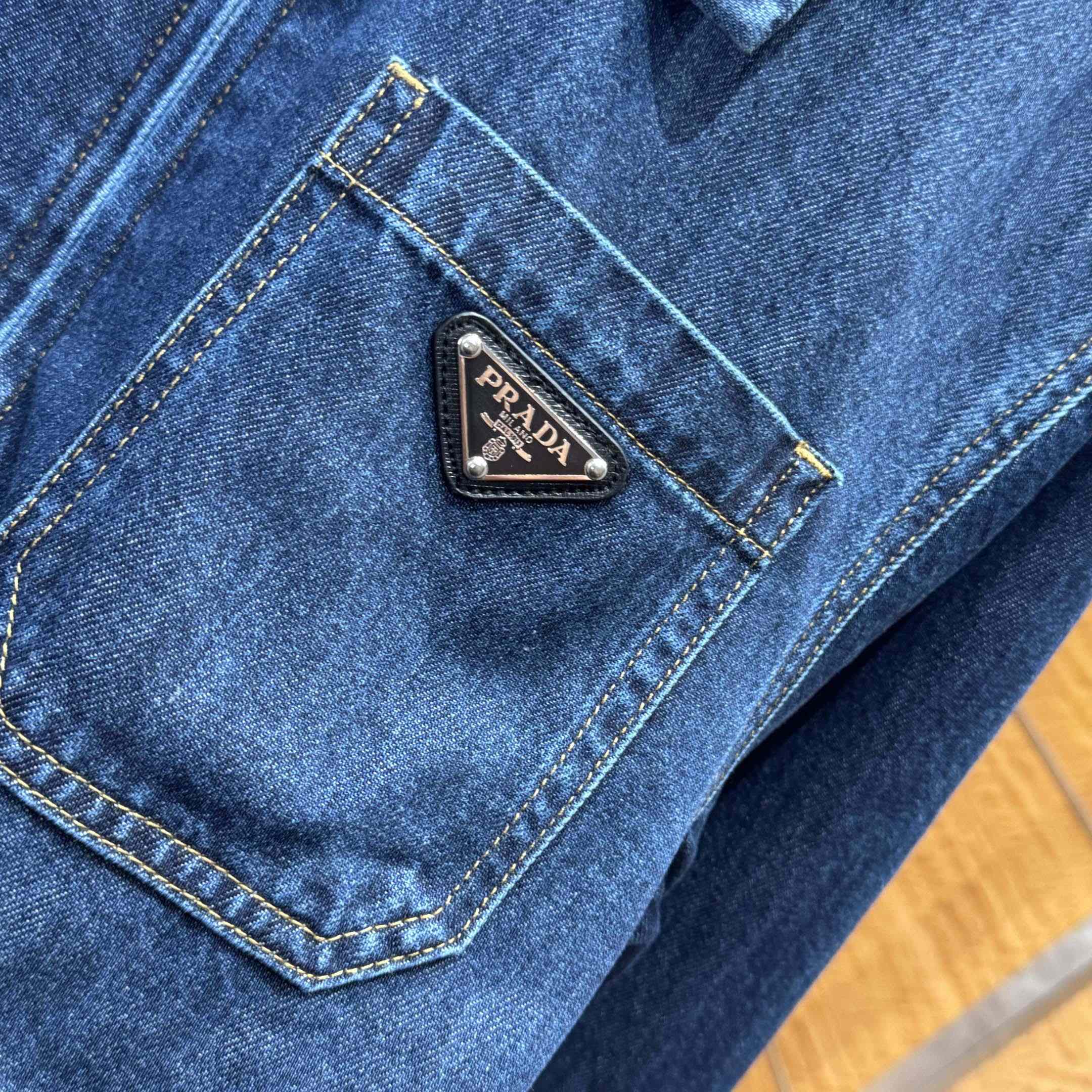 Prada Light Denim Zipper Jacket - DopestKickz