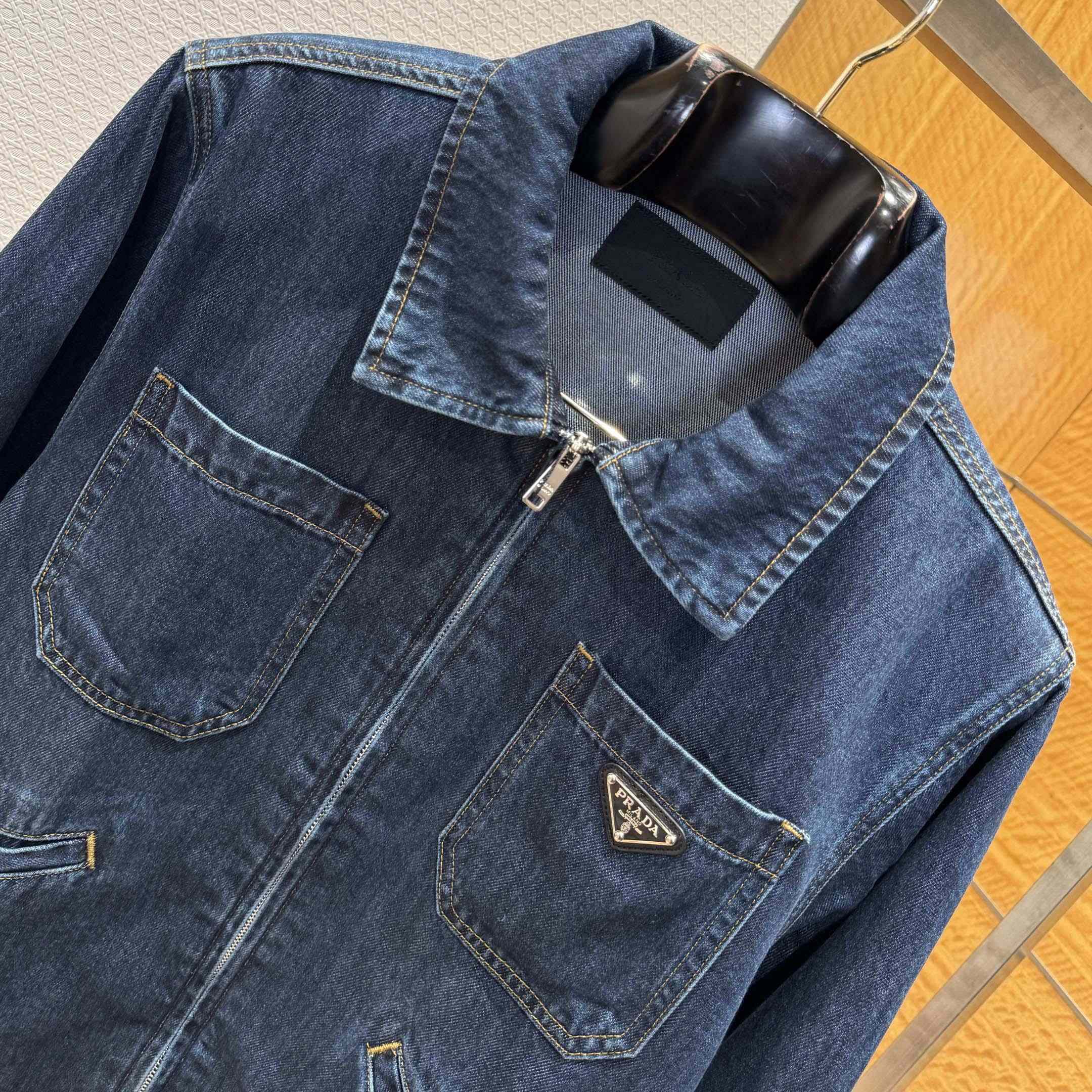 Prada Light Denim Zipper Jacket - DopestKickz