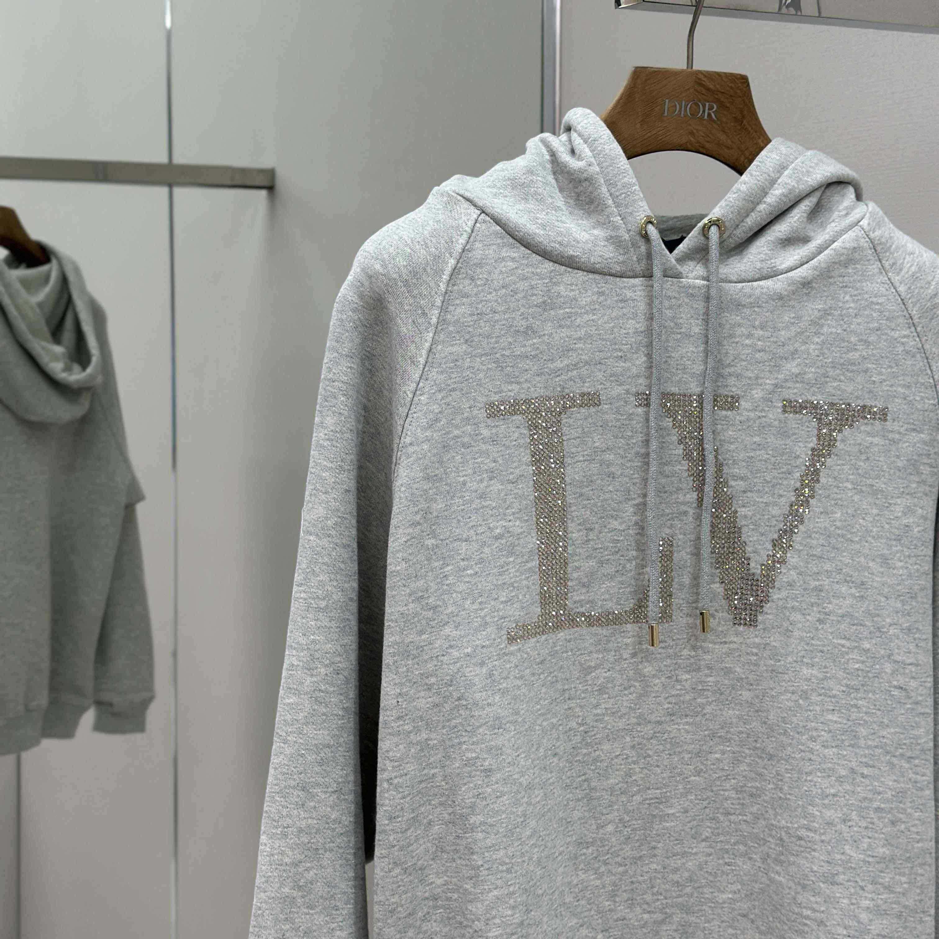 Louis Vuitton Rhinestone Signature Hoodie   1AIBLF - DopestKickz