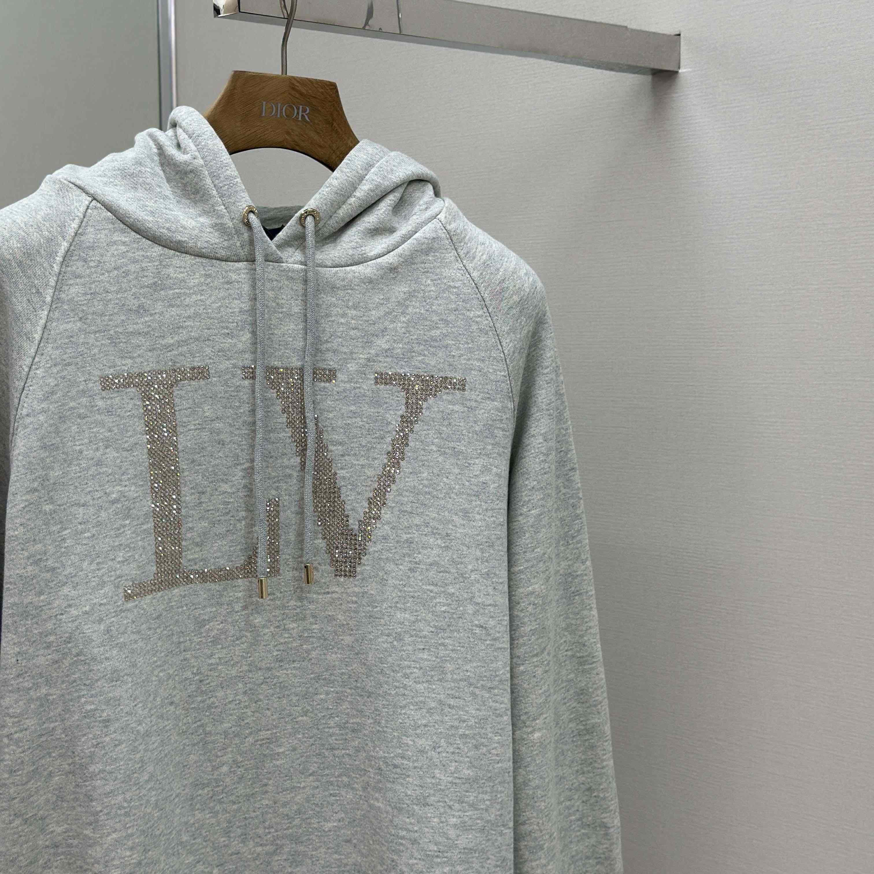 Louis Vuitton Rhinestone Signature Hoodie   1AIBLF - DopestKickz