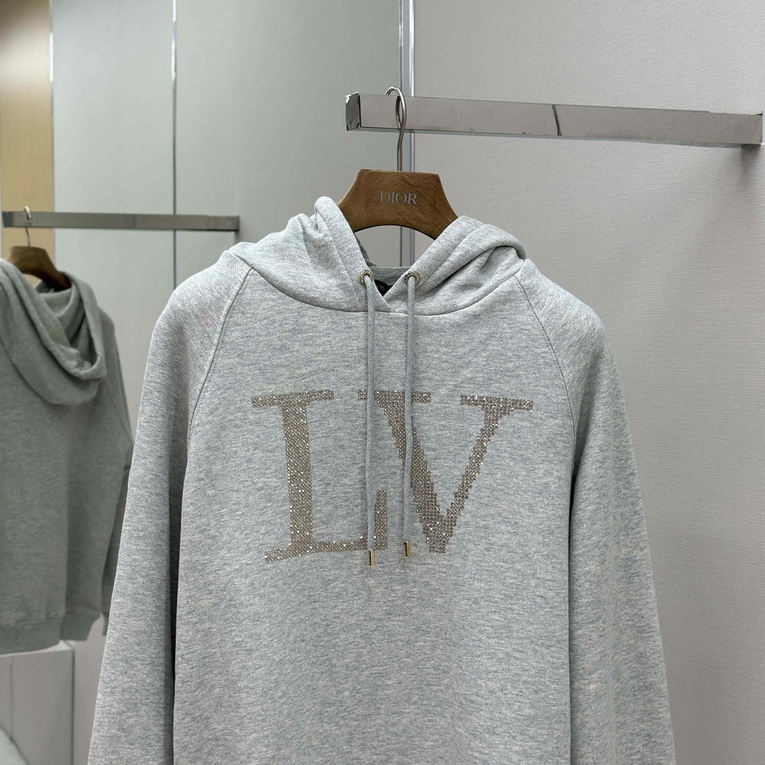 Louis Vuitton Rhinestone Signature Hoodie   1AIBLF - DopestKickz