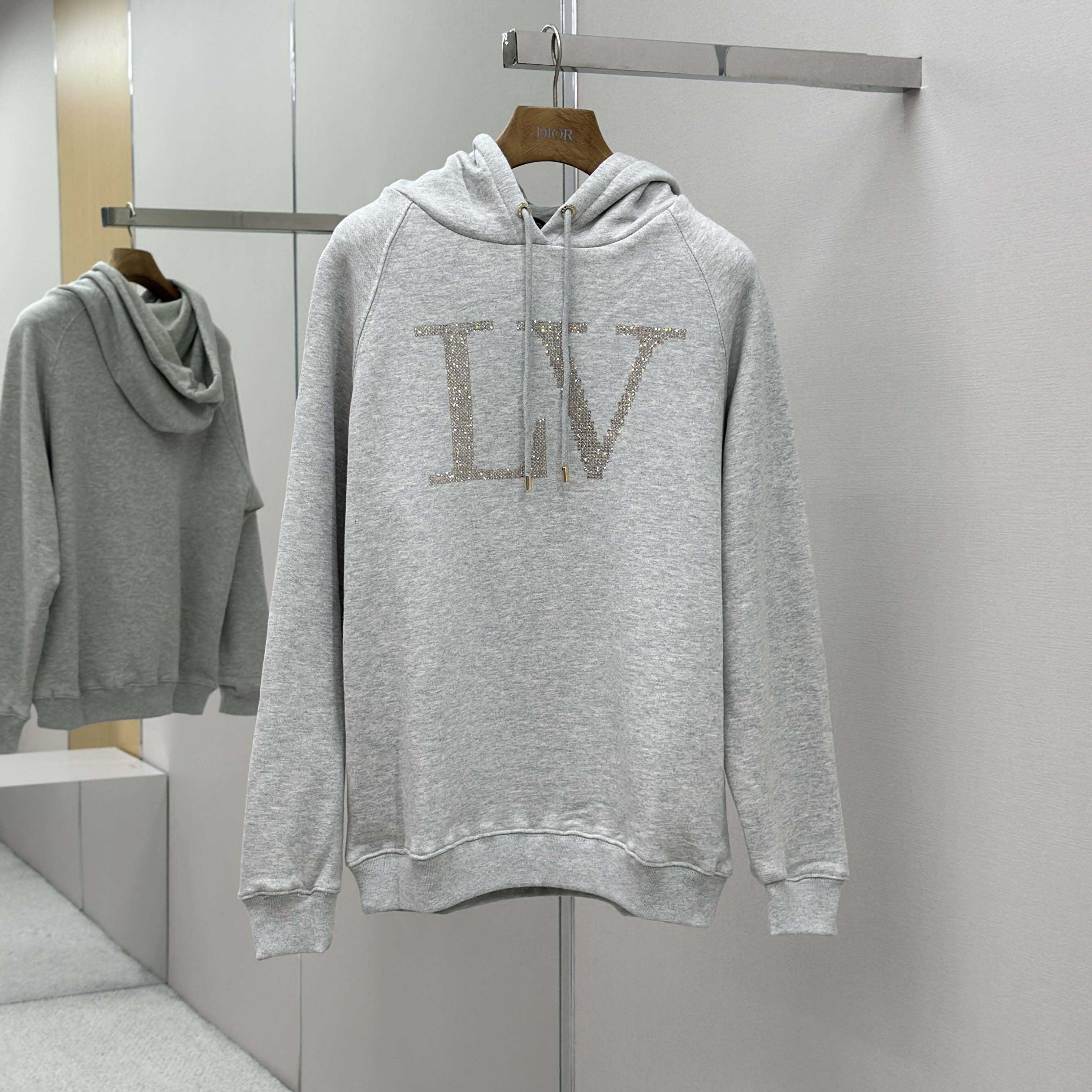 Louis Vuitton Rhinestone Signature Hoodie   1AIBLF - DopestKickz