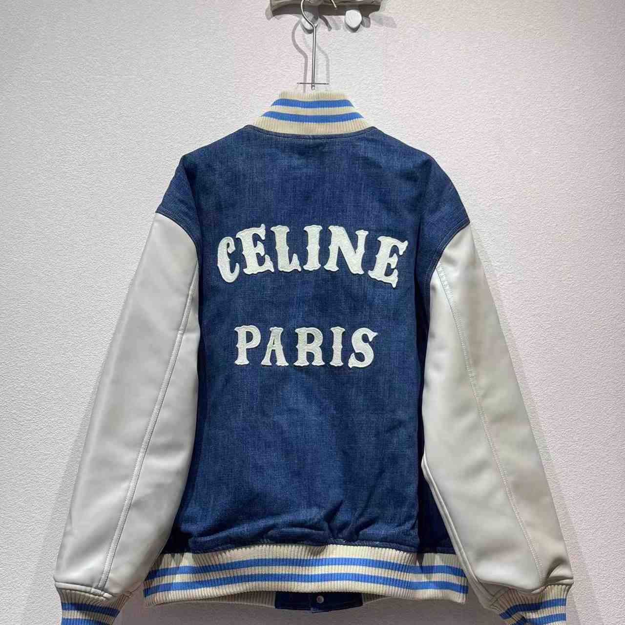 Celine Loose Triomphe Teddy In Trail Wash Denim - DopestKickz