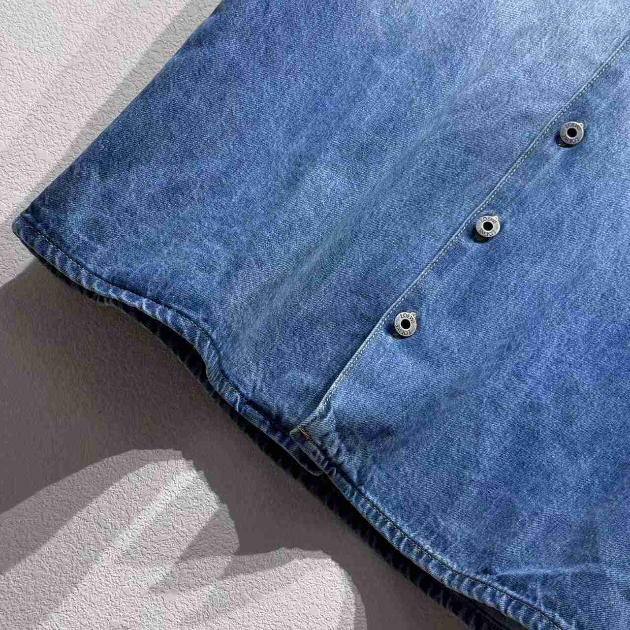 Loewe Anagram Short Sleeve Shirt In Denim - DopestKickz