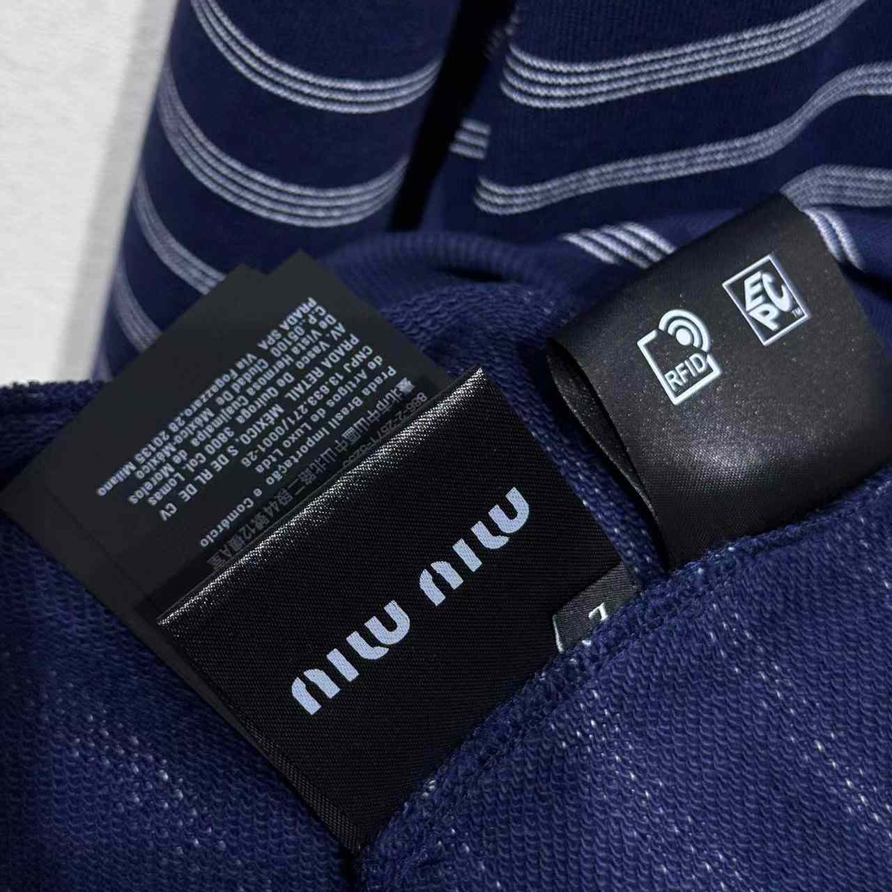 Miu Miu Striped Zipper Polo Shirt - DopestKickz