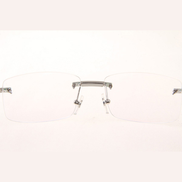 Cartier CT_3524012 Diamond White Mix Black Buffalo Eyeglasses In Silve - DopestKickz