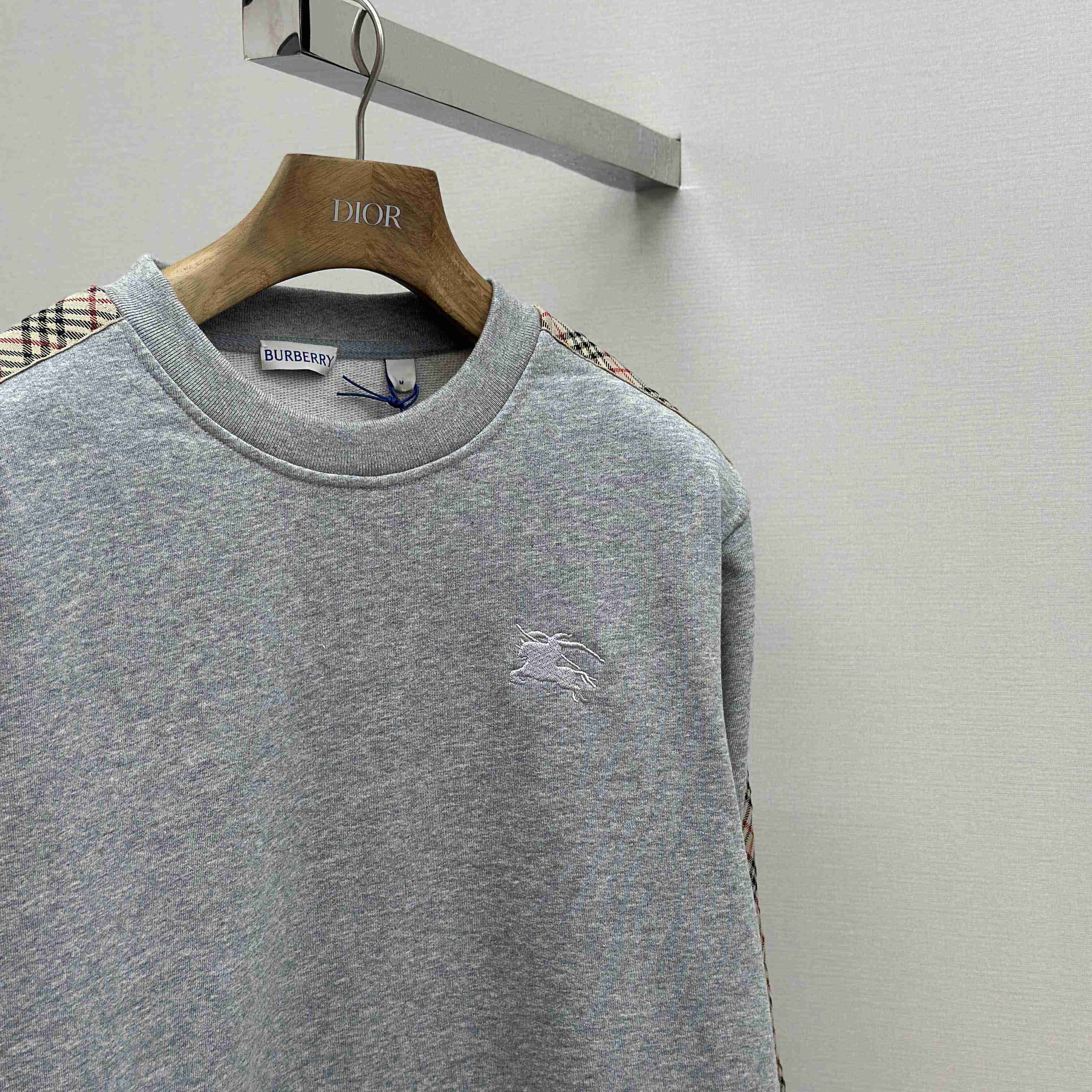 Burberry Check Trim Cotton Sweatshirt - DopestKickz