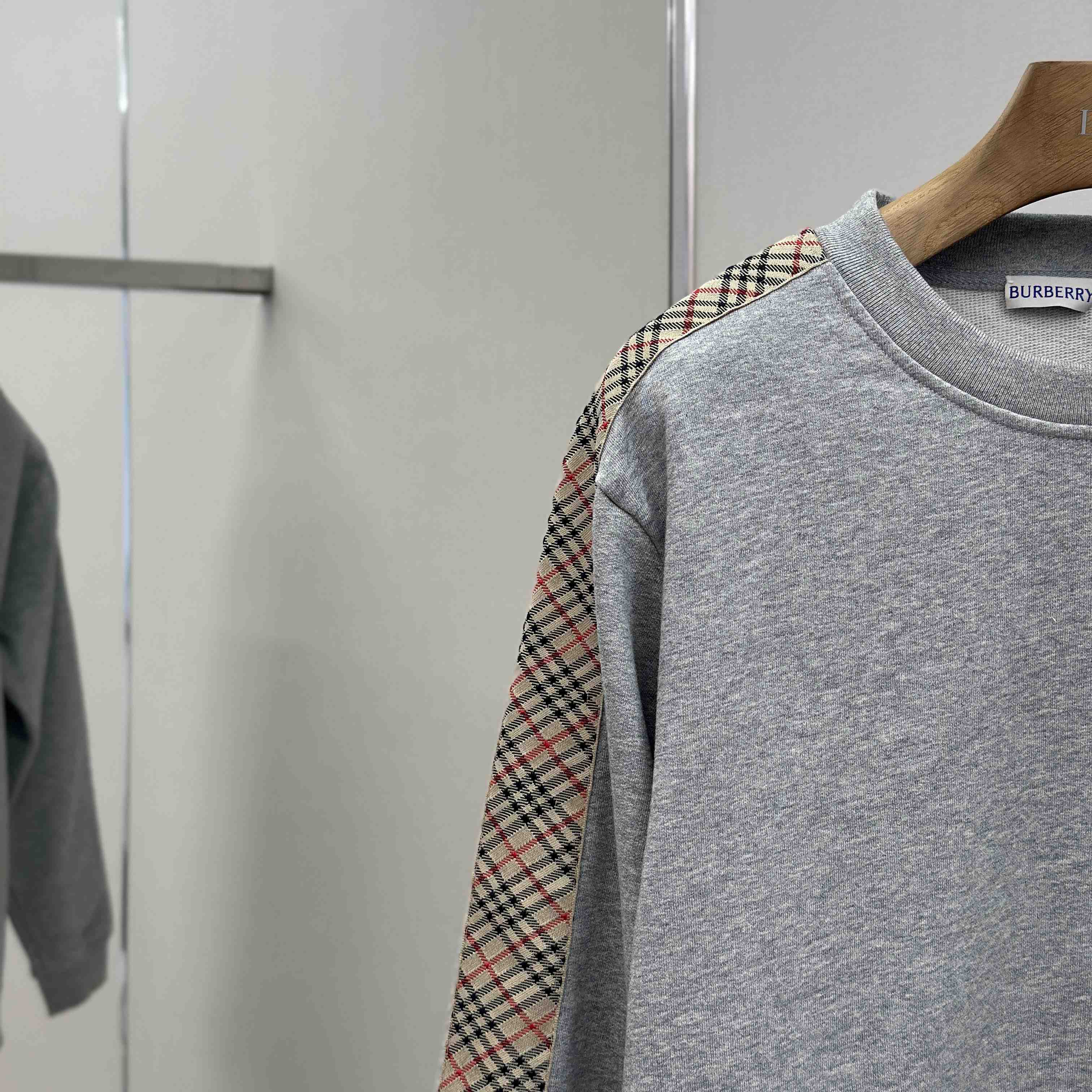 Burberry Check Trim Cotton Sweatshirt - DopestKickz