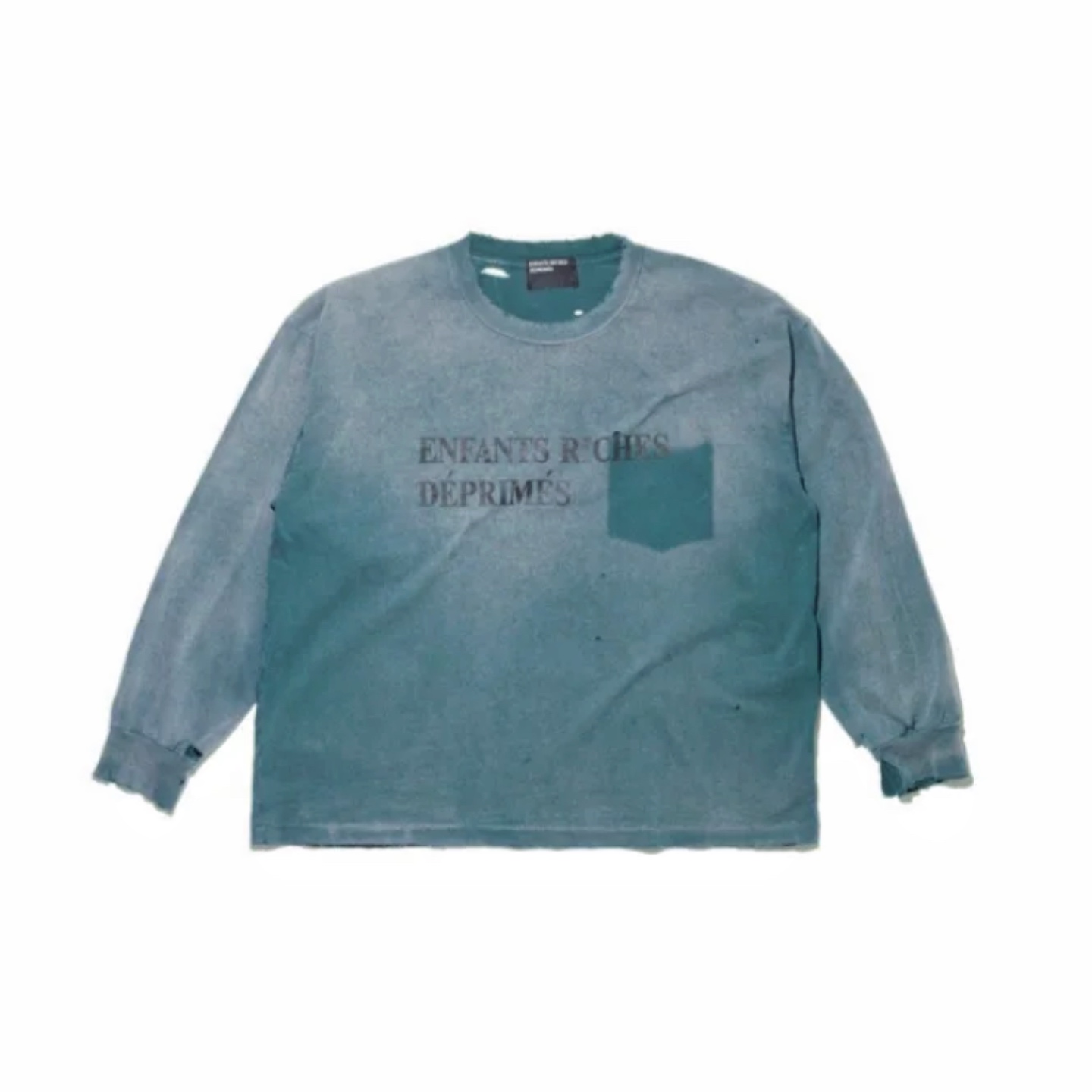 Enfants Riches Déprimés Classic Logo Long-Sleeve T-Shirt 'Stained Blue' - DopestKickz