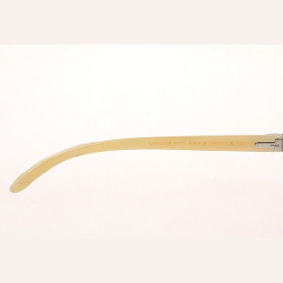 Cartier CT_3524012 Diamond White Buffalo Sunglasses In Silver Brown - DopestKickz