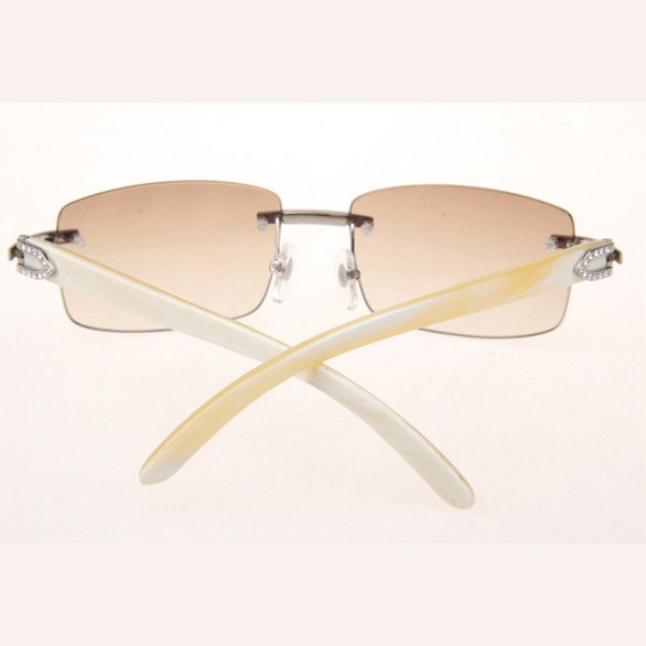 Cartier CT_3524012 Diamond White Buffalo Sunglasses In Silver Brown - DopestKickz