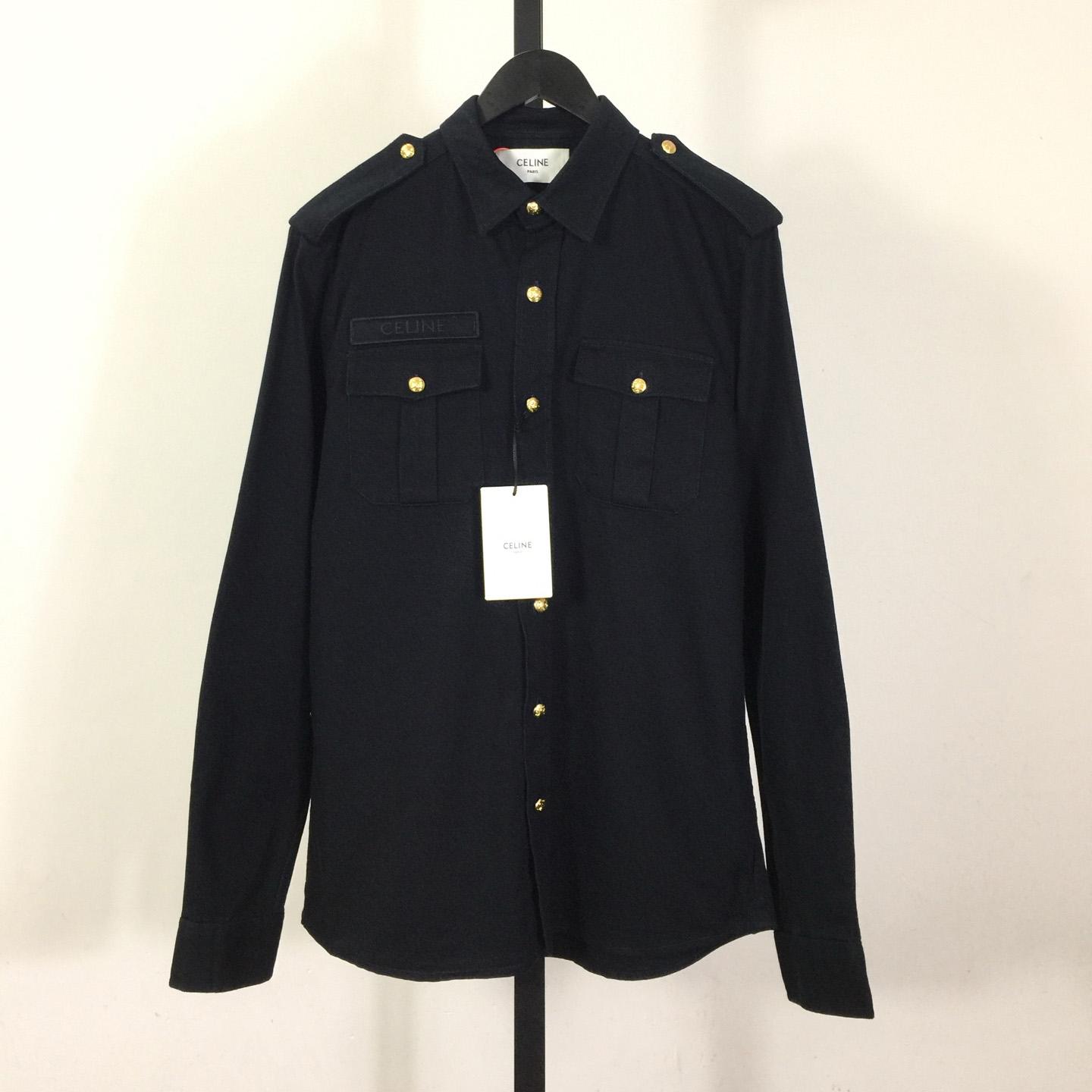 Celine Military Shirt In Cotton Wool Twill - DopestKickz