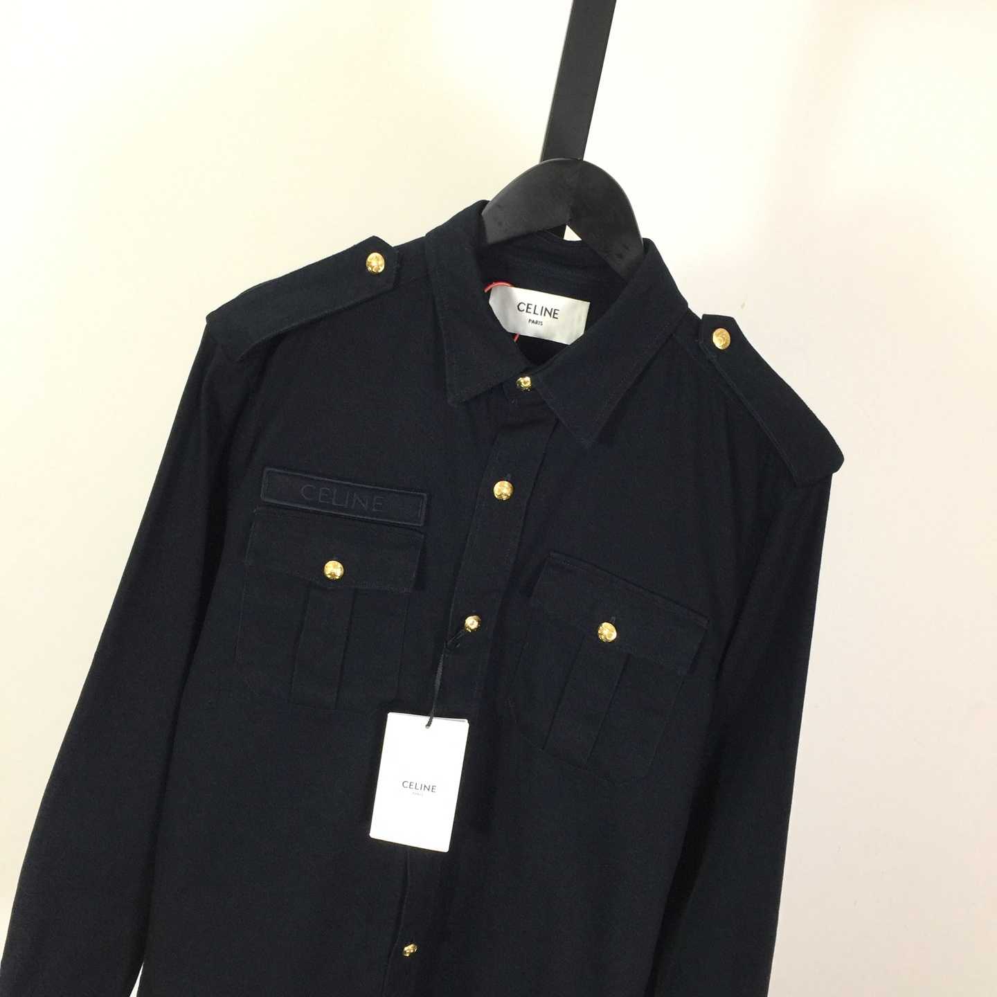 Celine Military Shirt In Cotton Wool Twill - DopestKickz