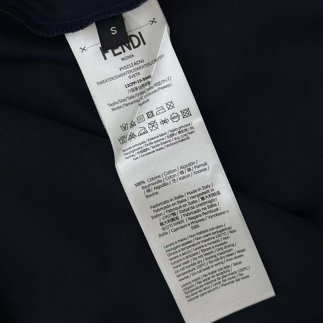 Fendi Dark Blue Cotton T-shirt - DopestKickz