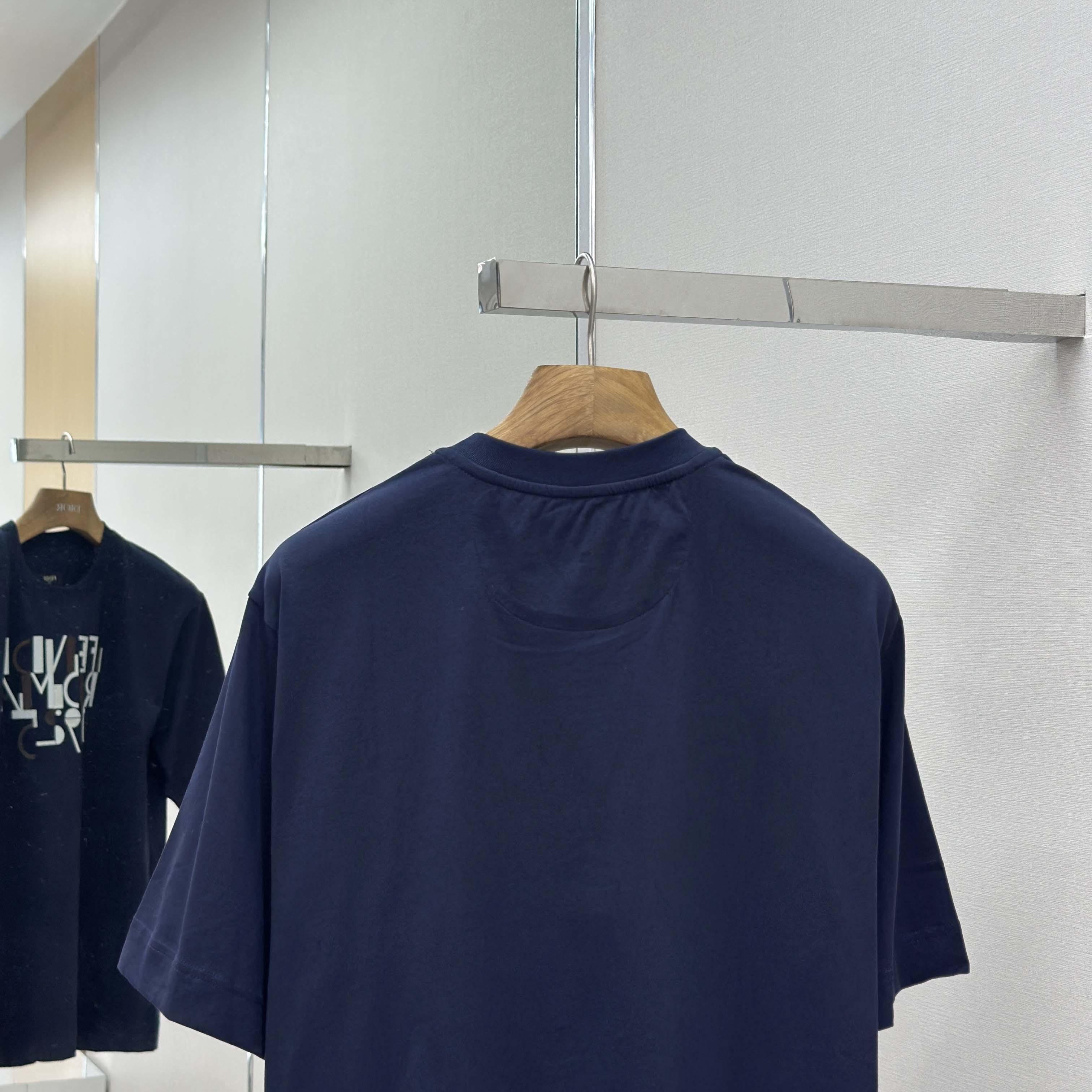 Fendi Dark Blue Cotton T-shirt - DopestKickz