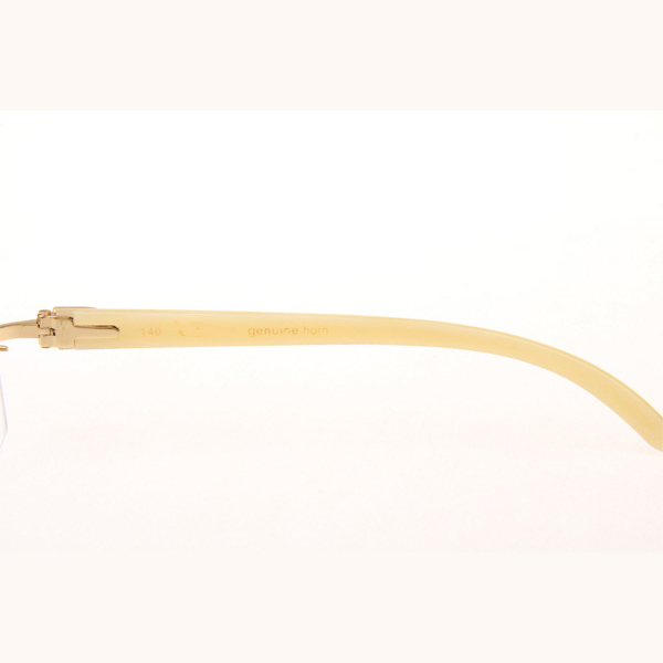 Cartier CT_3524012 Diamond White Buffalo Eyeglasses In Gold - DopestKickz