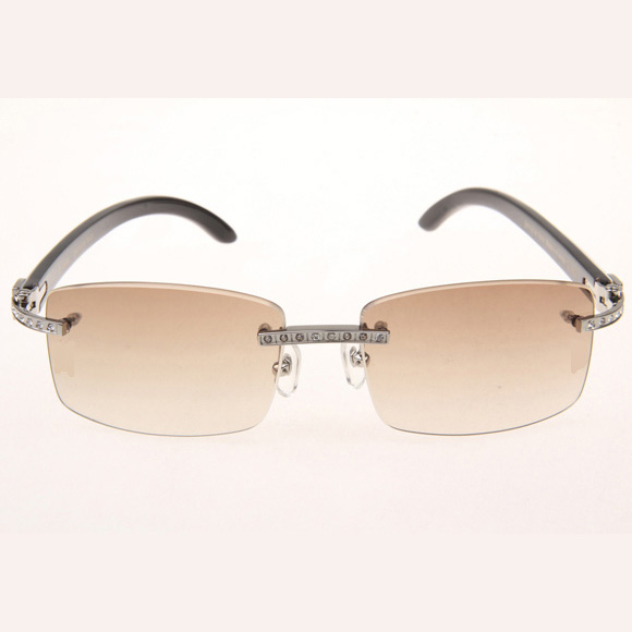 Cartier CT_3524012 Diamond White Mix Black Buffalo Eyeglasses In Silver Brown - DopestKickz