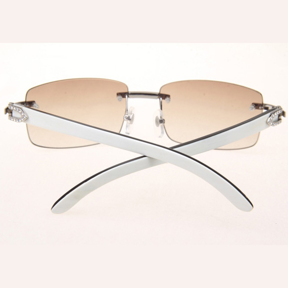 Cartier CT_3524012 Diamond White Mix Black Buffalo Eyeglasses In Silver Brown - DopestKickz