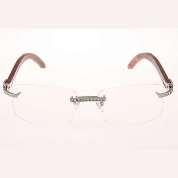 Cartier CT_3524012 Diamond Wood Eyeglasses In Silver - DopestKickz
