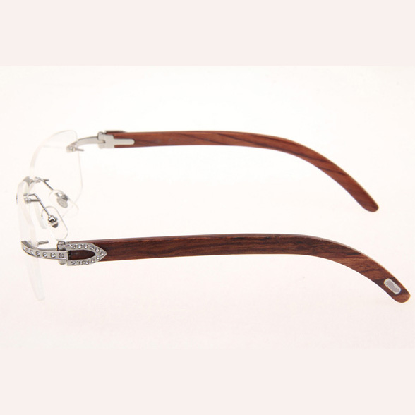 Cartier CT_3524012 Diamond Wood Eyeglasses In Silver - DopestKickz