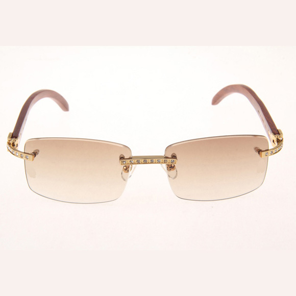 Cartier CT_3524012 Diamond Wood Eyeglasses In Gold_Brown - DopestKickz