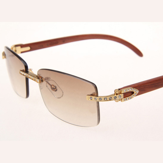 Cartier CT_3524012 Diamond Wood Eyeglasses In Gold_Brown - DopestKickz