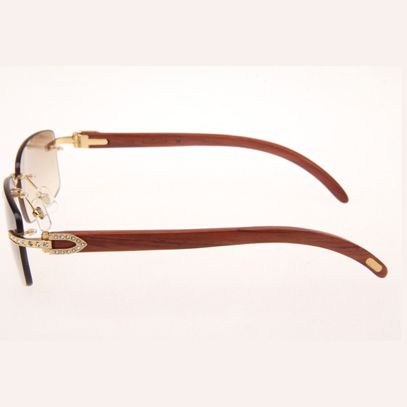 Cartier CT_3524012 Diamond Wood Eyeglasses In Gold_Brown - DopestKickz