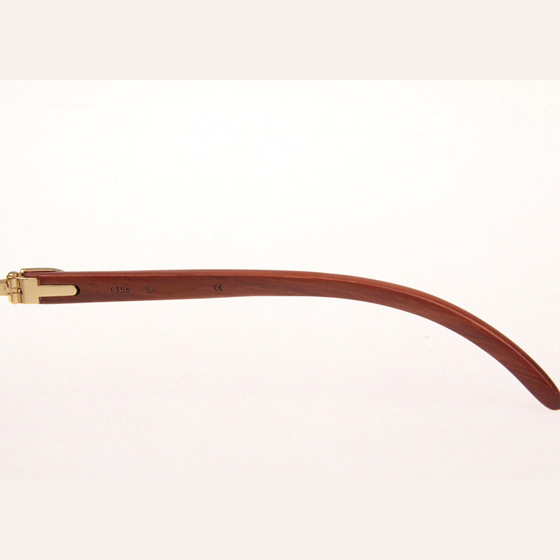 Cartier CT_3524012 Diamond Wood Eyeglasses In Gold_Brown - DopestKickz