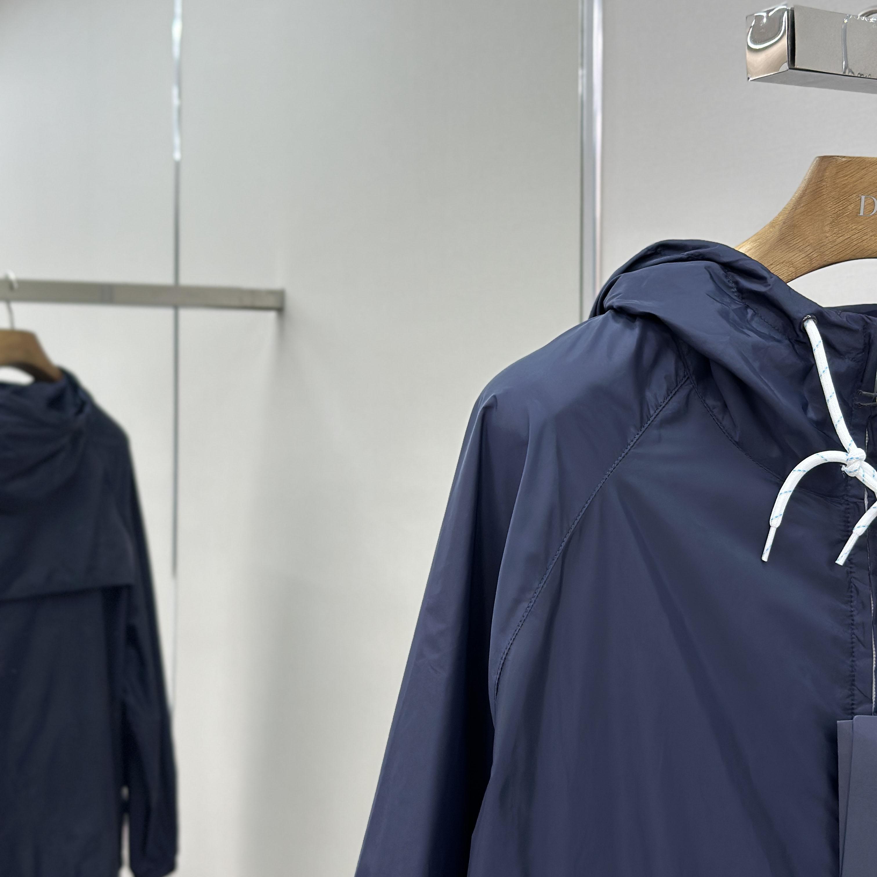 Prada Navy Blue Re-Nylon Wind Breaker - DopestKickz