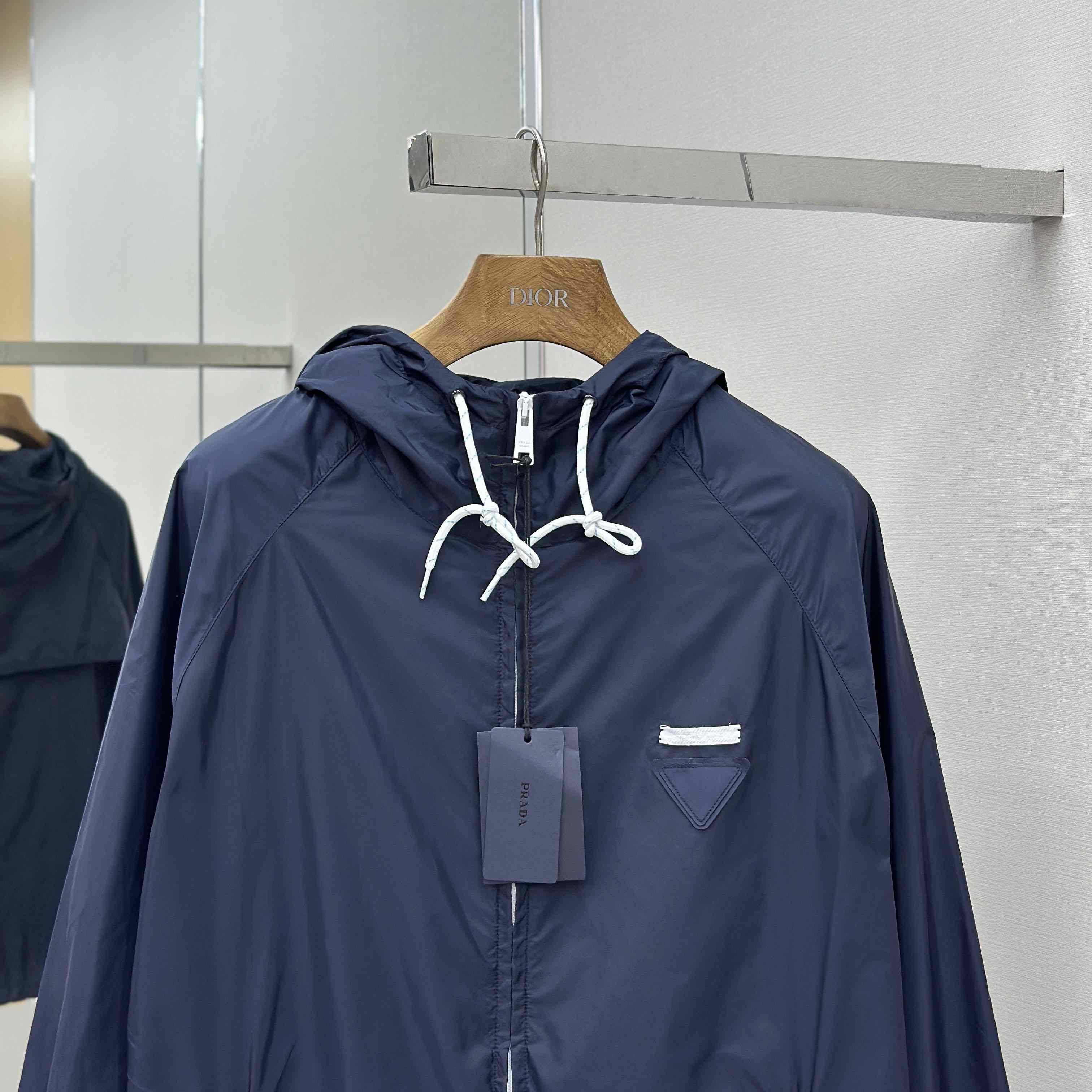 Prada Navy Blue Re-Nylon Wind Breaker - DopestKickz
