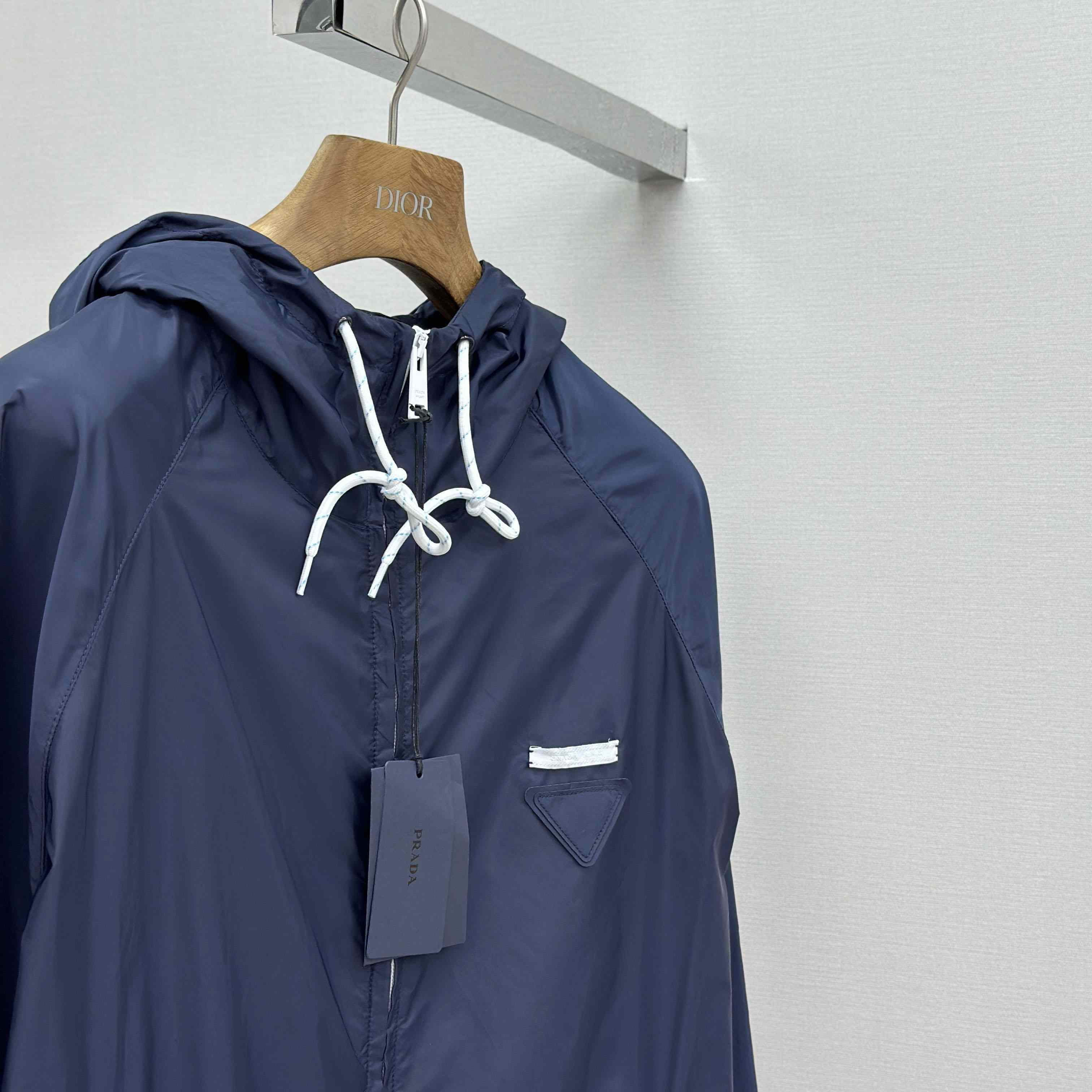 Prada Navy Blue Re-Nylon Wind Breaker - DopestKickz