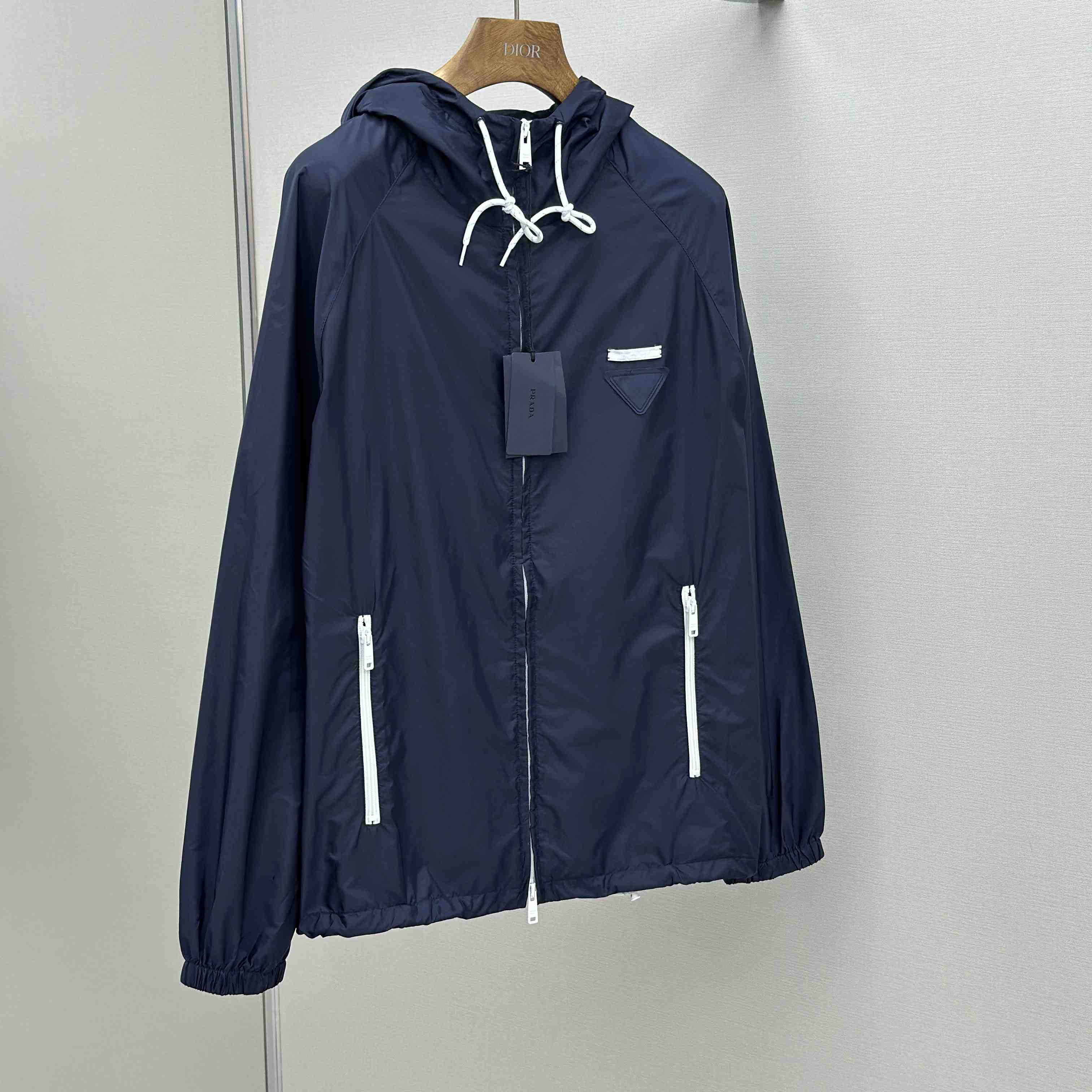 Prada Navy Blue Re-Nylon Wind Breaker - DopestKickz