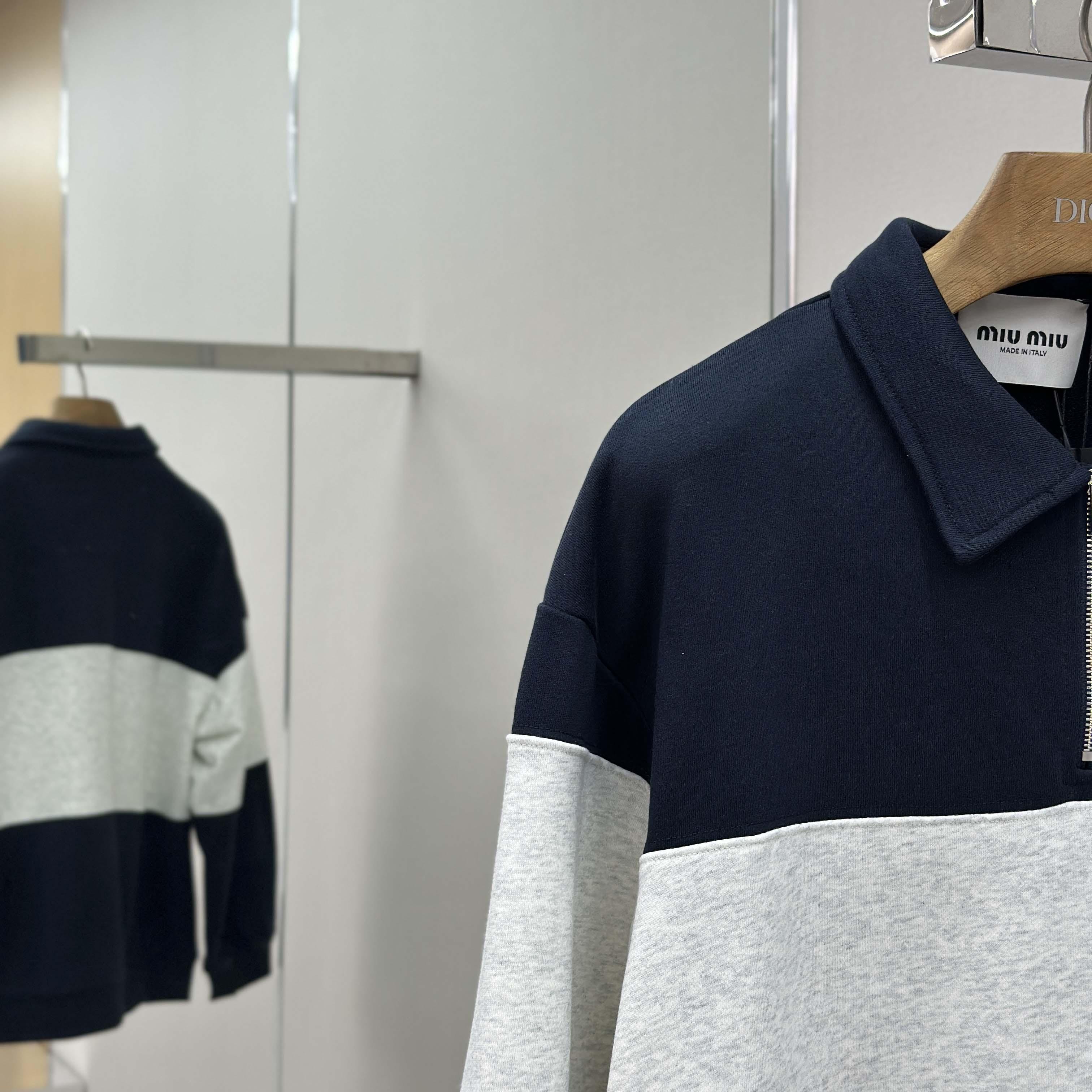 Miu Miu Half-zip Cotton Sweatshirt - DopestKickz