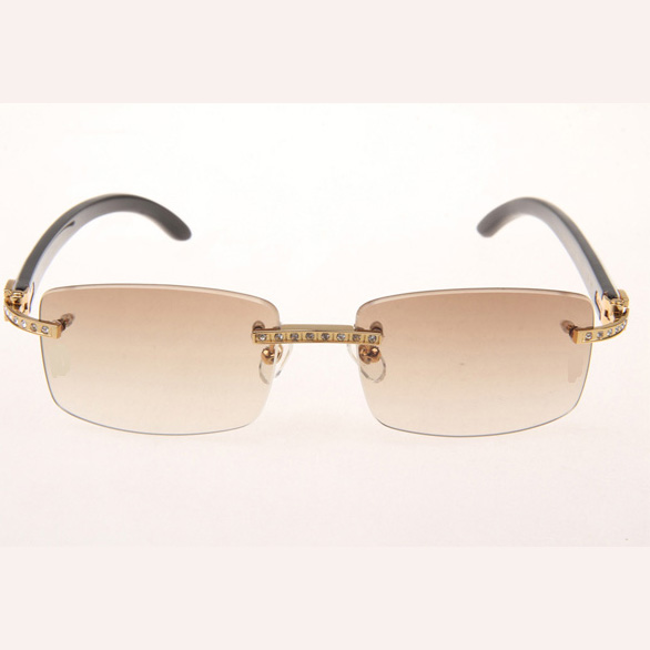 Cartier CT_3524012 Diamond White Mix Black Buffalo Eyeglasses In Gold Brown - DopestKickz