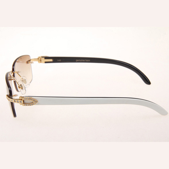 Cartier CT_3524012 Diamond White Mix Black Buffalo Eyeglasses In Gold Brown - DopestKickz