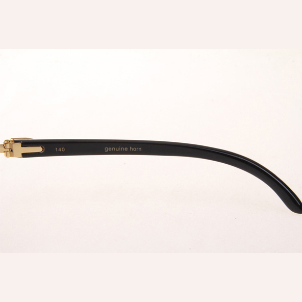 Cartier CT_3524012 Diamond White Mix Black Buffalo Eyeglasses In Gold Brown - DopestKickz