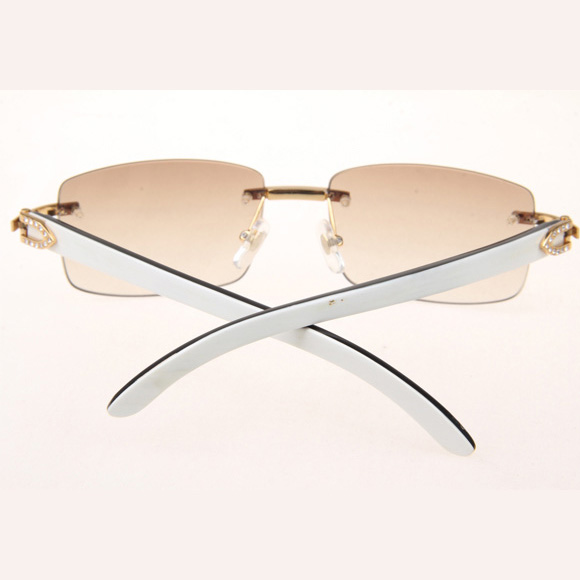 Cartier CT_3524012 Diamond White Mix Black Buffalo Eyeglasses In Gold Brown - DopestKickz