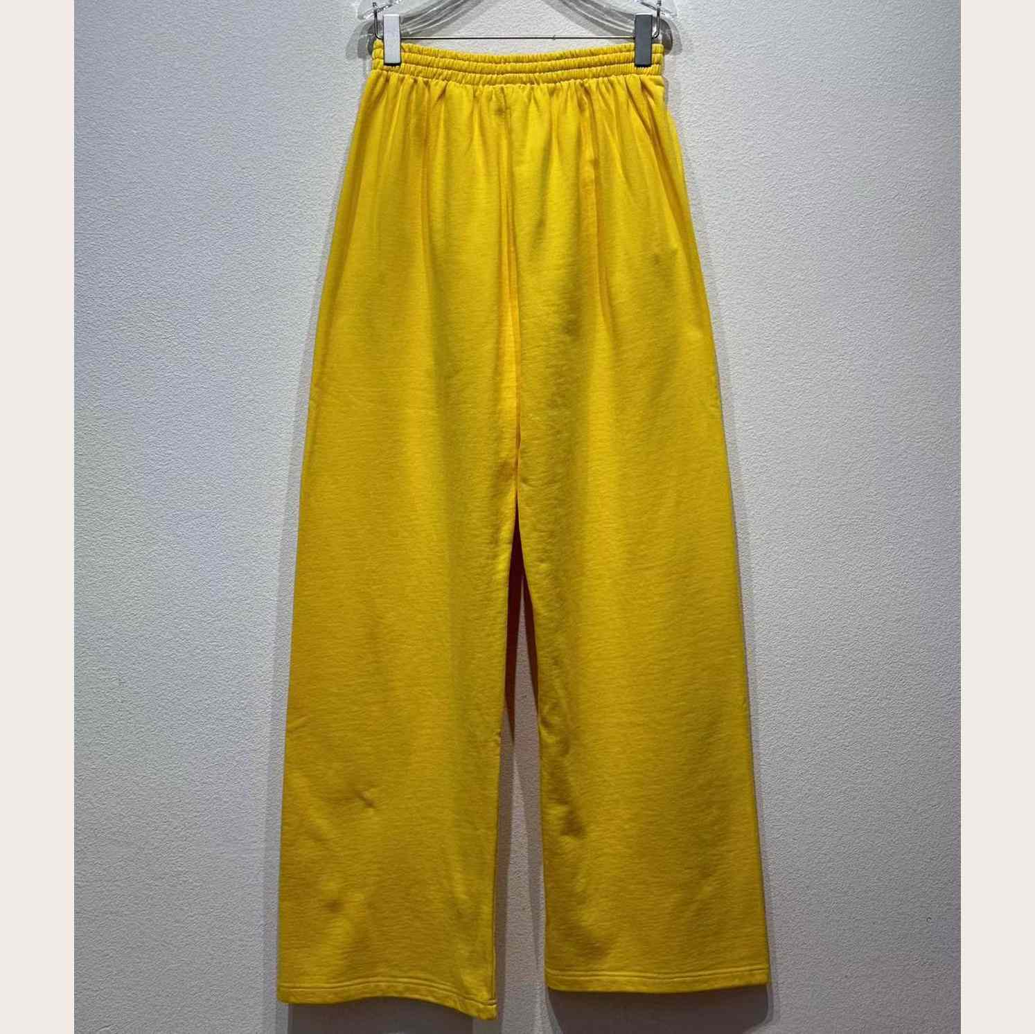 Balenciaga x Scholl Logo Embroidered Yellow Pants - DopestKickz