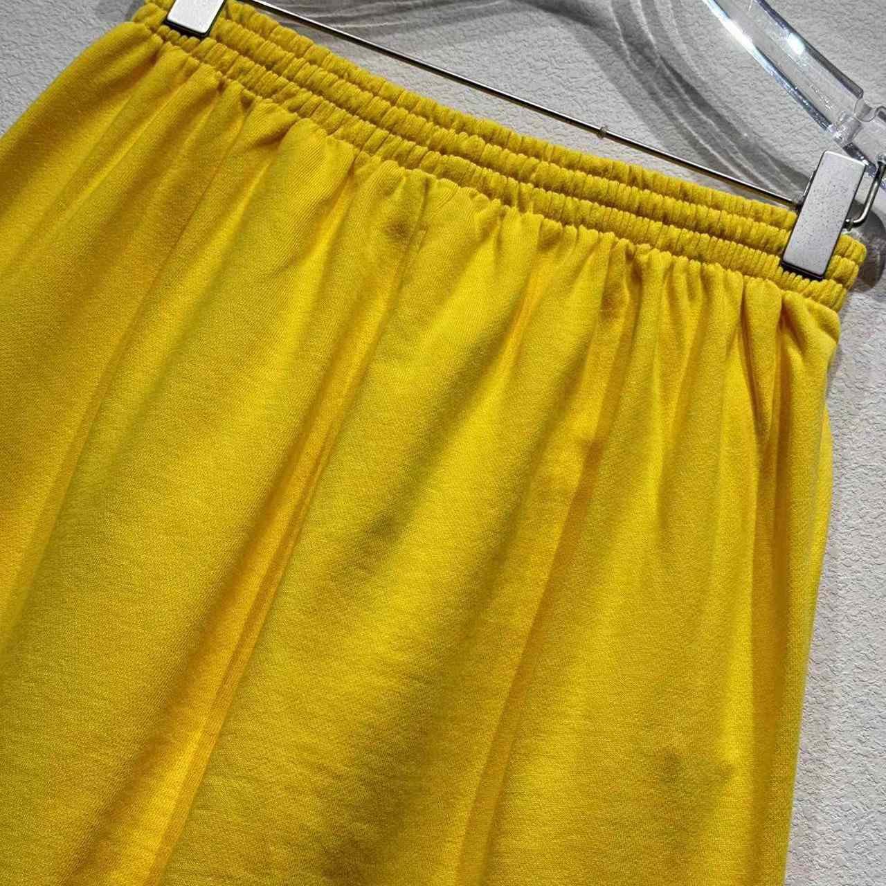 Balenciaga x Scholl Logo Embroidered Yellow Pants - DopestKickz