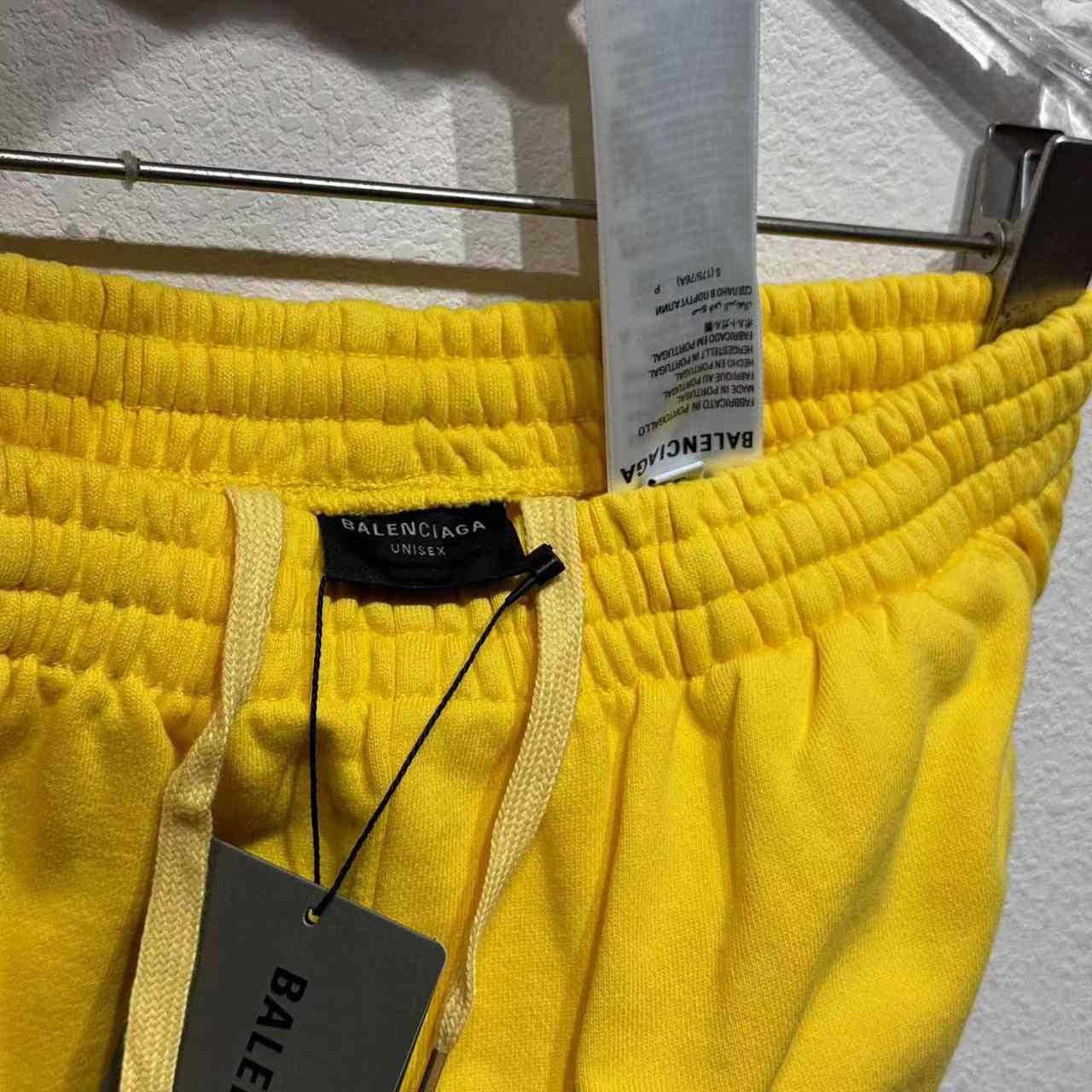 Balenciaga x Scholl Logo Embroidered Yellow Pants - DopestKickz