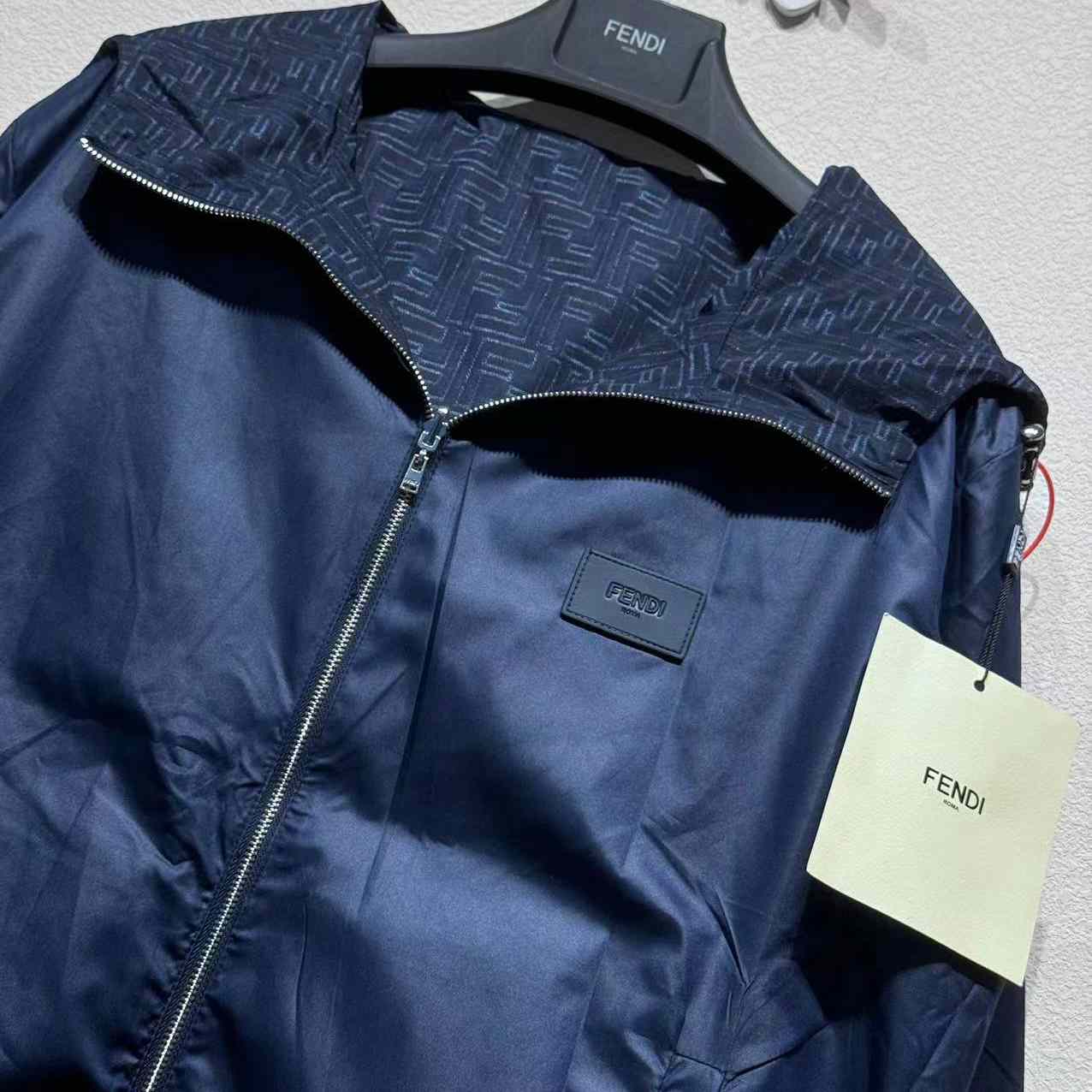 Fendi Blue FF Nylon Jacket - DopestKickz