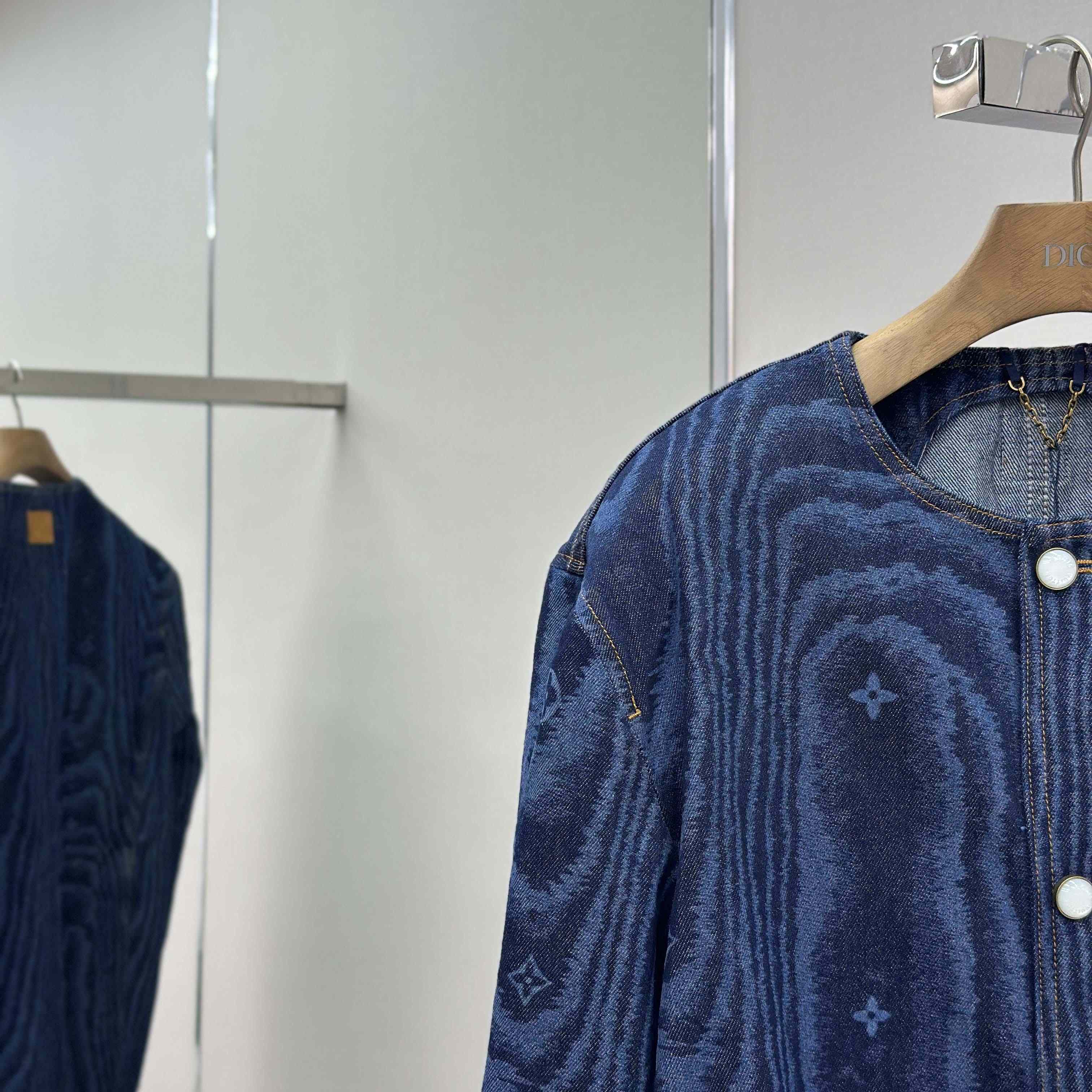 Louis Vuitton Chic Collarless Denim Jacket   1AHUXT - DopestKickz