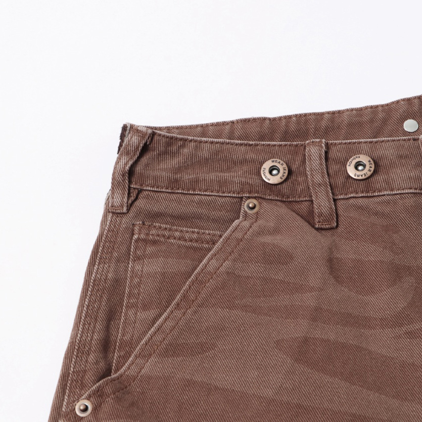 Hellstar Brown Camo Denim Shorts - DopestKickz