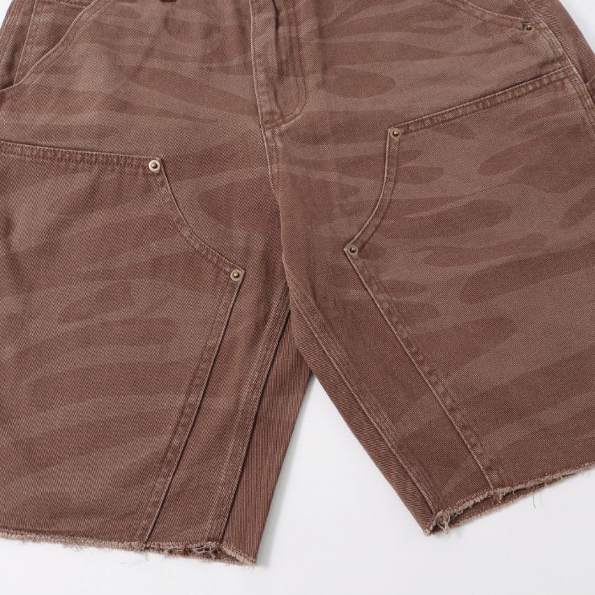 Hellstar Brown Camo Denim Shorts - DopestKickz