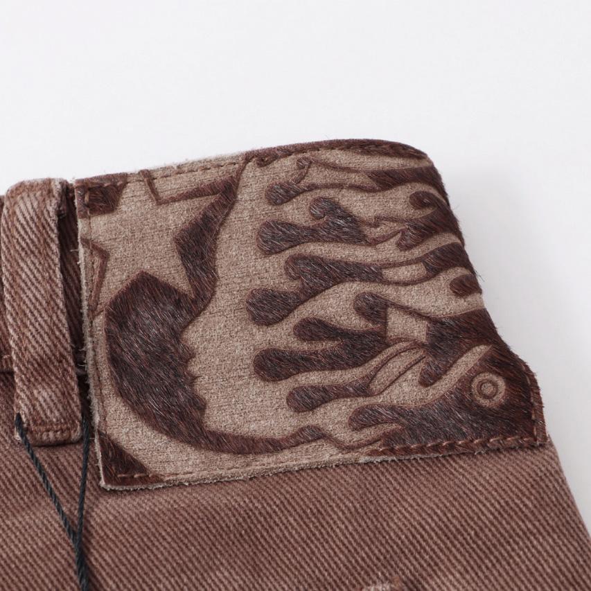 Hellstar Brown Camo Denim Shorts - DopestKickz