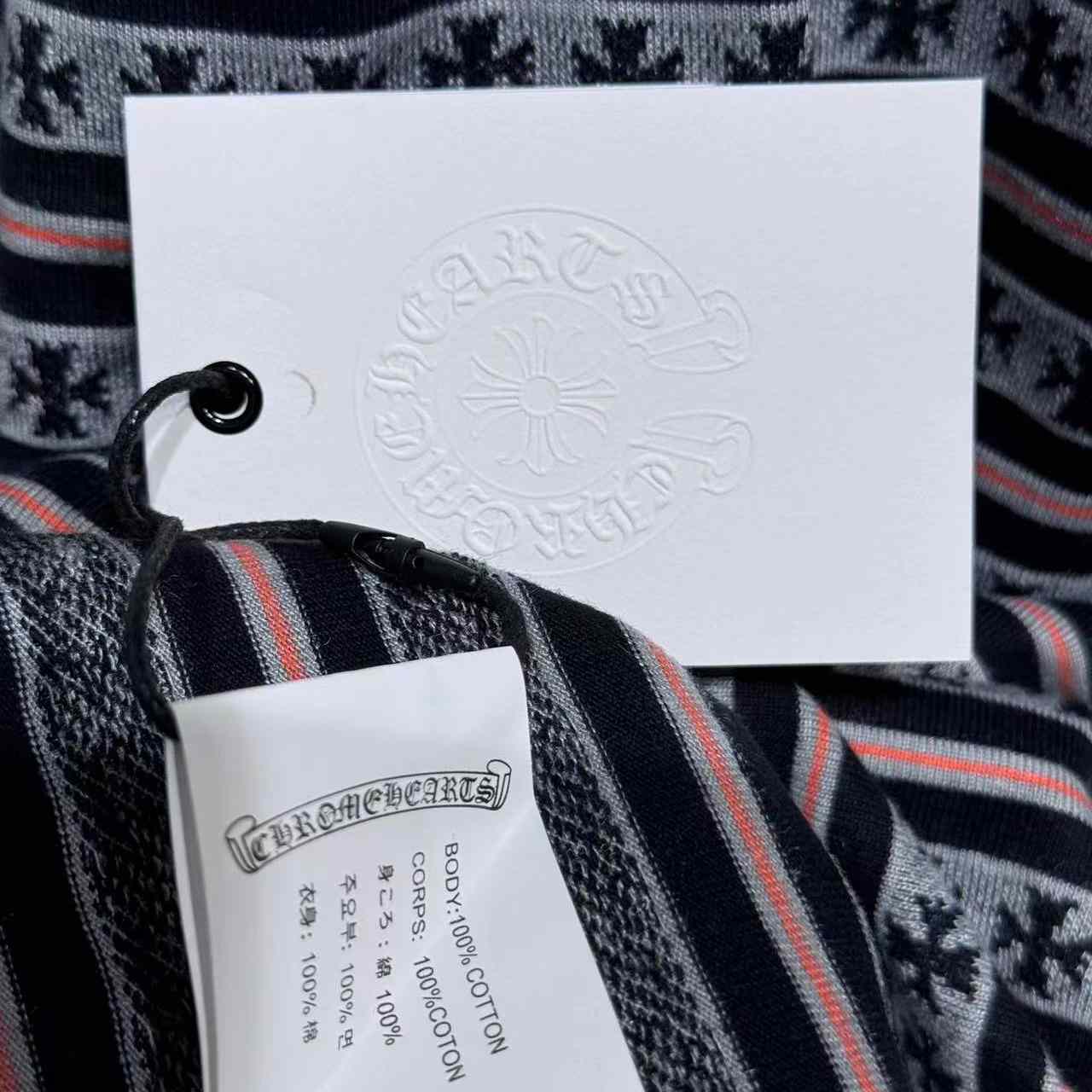 Chrome Heart Striped Polo Shirt - DopestKickz