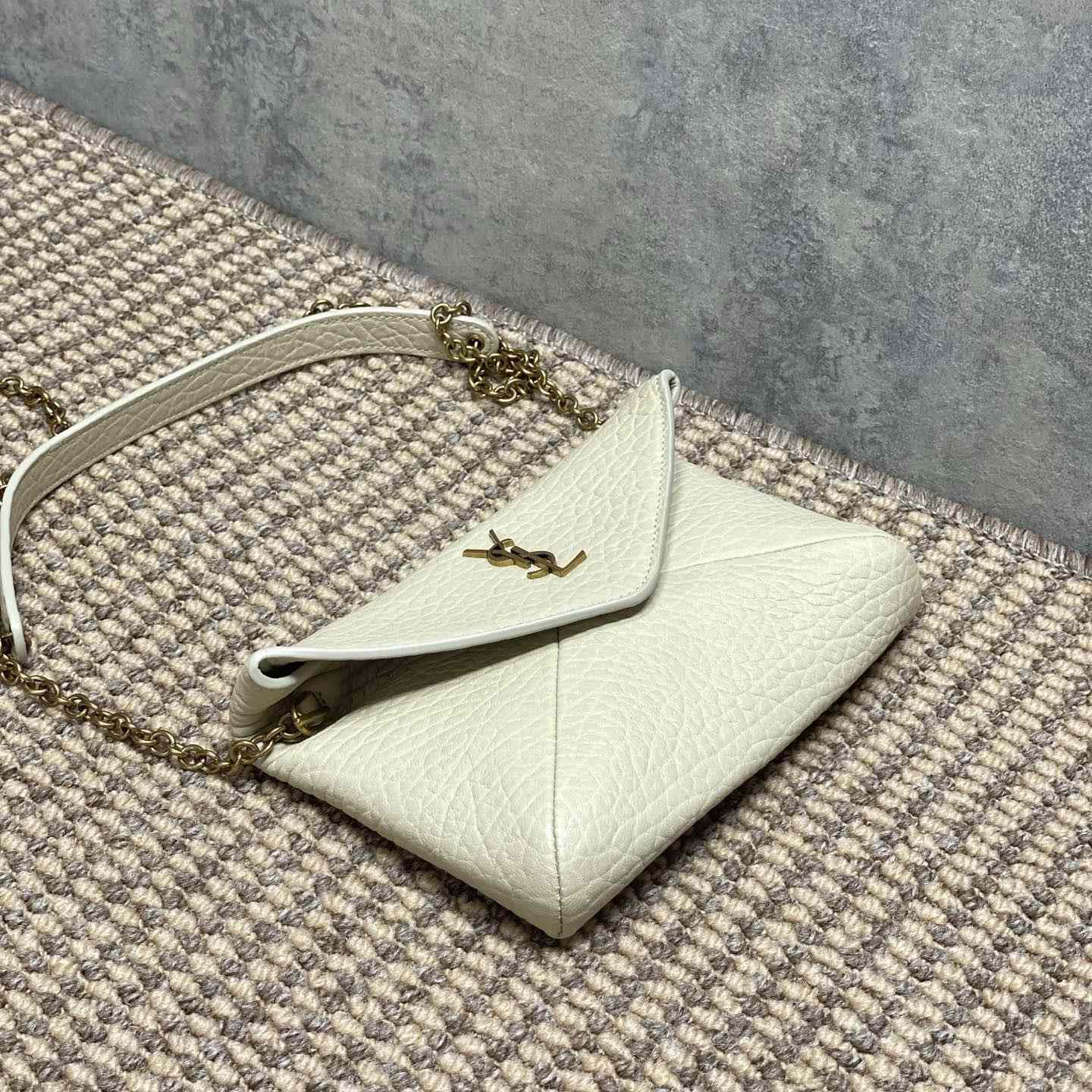 Saint Laurent Cassandre Chain Pouch In Lambskin - DopestKickz