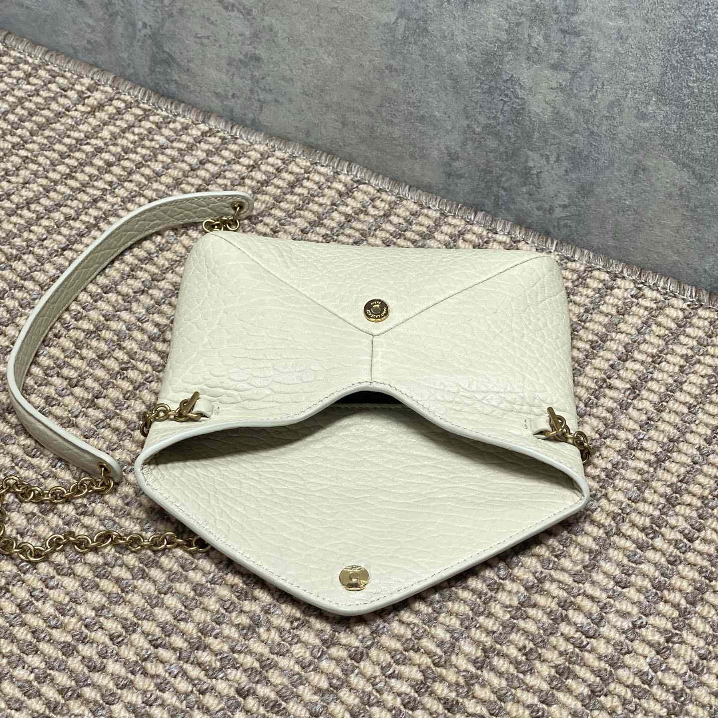 Saint Laurent Cassandre Chain Pouch In Lambskin - DopestKickz