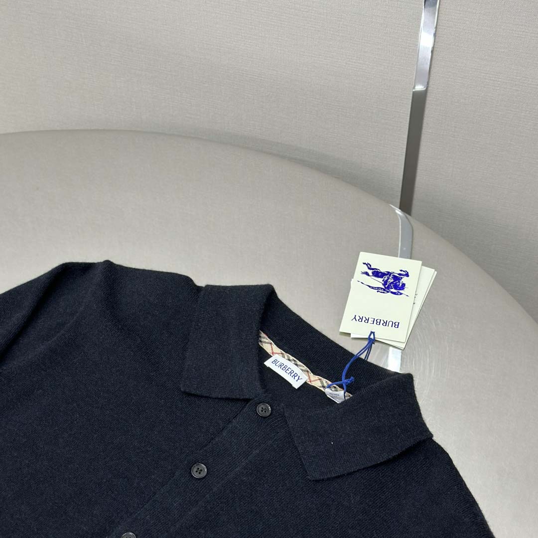 Burberry Long-sleeve Cashmere Blend Polo Shirt - DopestKickz